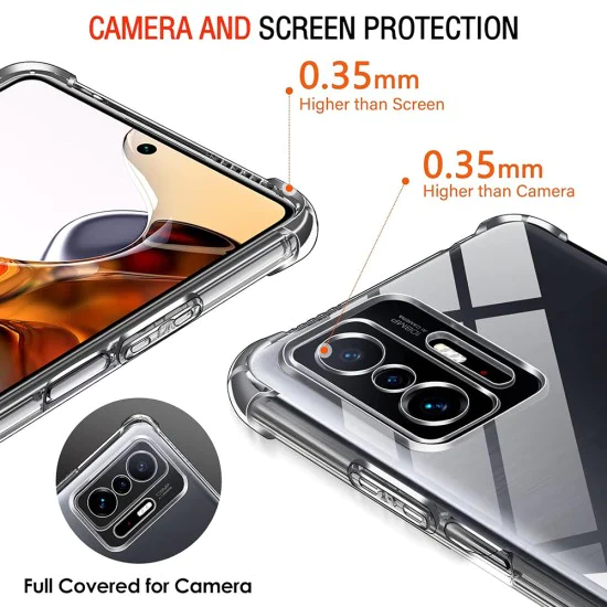 Калъф за Xiaomi 11T / 11T Pro - Удароустойчив прозрачен силикон - прозрачен