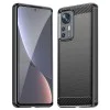 Калъф за Xiaomi 12/12X - Carbon Silicone - Черен