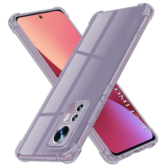 Калъф за Xiaomi 12 / 12X - Techsuit - Удароустойчив Clear Silicone - Опушено Черен