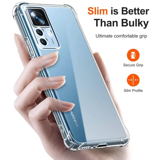 Калъф за Xiaomi 12T / 12T Pro - Удароустойчив прозрачен силикон - прозрачен