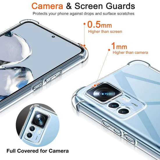 Калъф за Xiaomi 12T / 12T Pro - Удароустойчив прозрачен силикон - прозрачен
