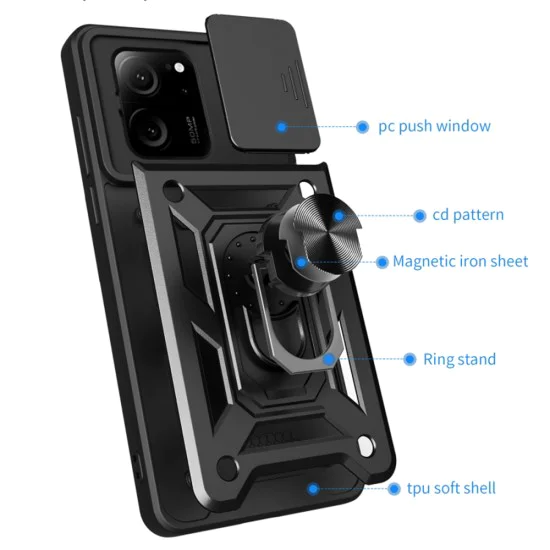 Калъф за Xiaomi 13T / 13T Pro - CamShield Series - черен