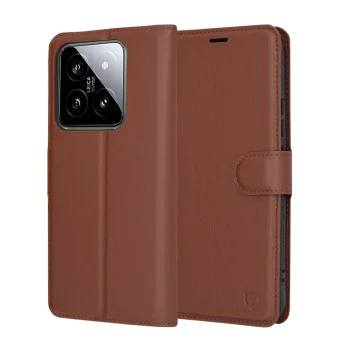 Калъф за Xiaomi 14 - Кожено Протектор - Кафяв