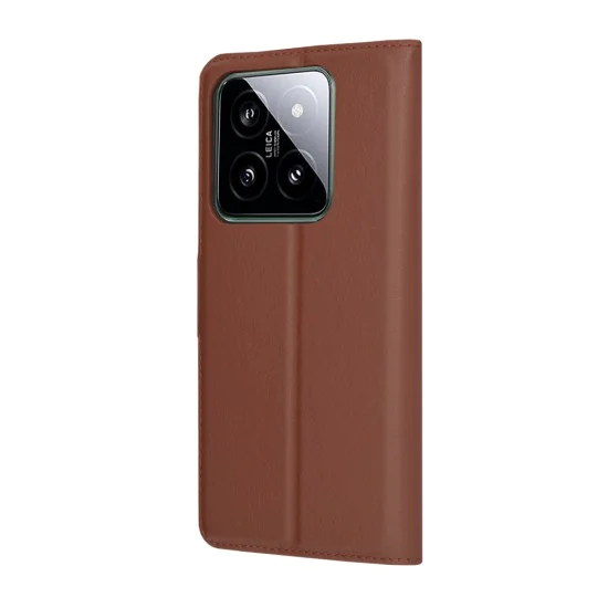 Калъф за Xiaomi 14 - Кожено Протектор - Кафяв