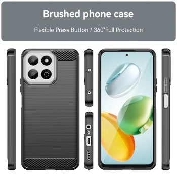 Калъф за Xiaomi 14T Pro - Carbon Silicone - Черен