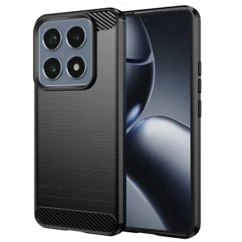 Калъф за Xiaomi 14T Pro - Carbon Silicone - Черен