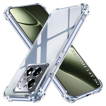 Калъф за Xiaomi 14T - Удароустойчив Clear Clear Silicone - Clear