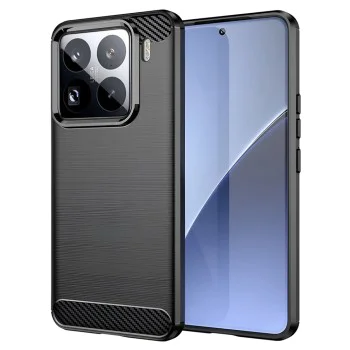 Калъф за Xiaomi 15 Pro - Carbon Silicone - Черен