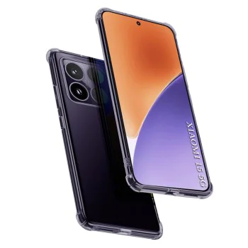 Калъф за Xiaomi 15 - Techsuit - Удароустойчив Clear Silicone - Опушено Черен