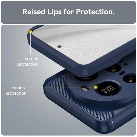 Калъф за Xiaomi 15 Ultra - Techsuit - Carbon Silicone - Blue