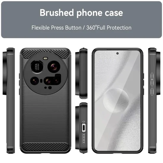 Калъф за Xiaomi 15 Ultra - Techsuit - Carbon Silicone - Черен