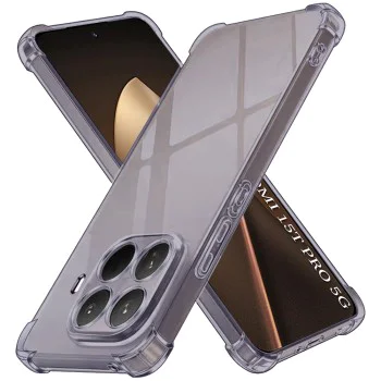 Калъф за Xiaomi 15T Pro - Shockproof Clear Silicone - Techsuit - Черен дим