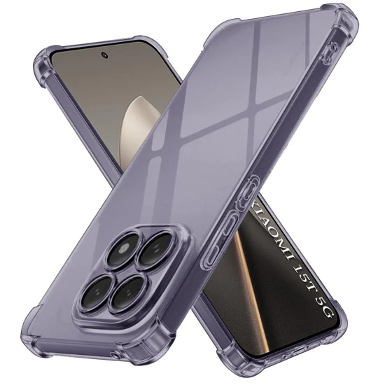 Калъф за Xiaomi 15T - Shockproof Clear Silicone - Techsuit - Черен дим
