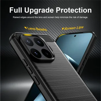 Калъф за Xiaomi 17T Pro - Carbon Silicone - Techsuit - Черен