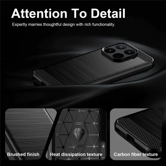 Калъф за Xiaomi 17T Pro - Carbon Silicone - Techsuit - Черен
