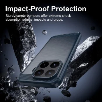 Калъф за Xiaomi 17T Pro - Carbon Silicone - Techsuit - Син