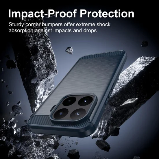 Калъф за Xiaomi 17T Pro - Carbon Silicone - Techsuit - Син