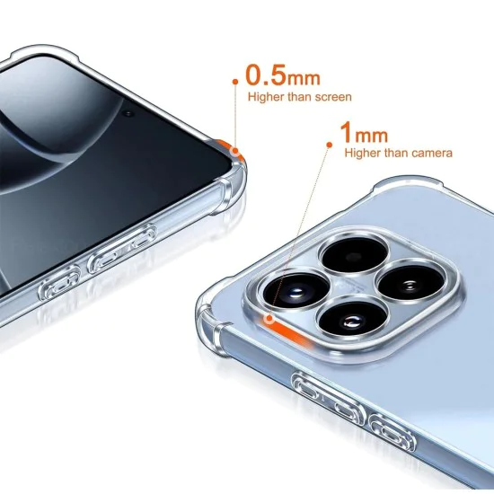 Калъф за Xiaomi 17T - Shockproof Clear Silicone - Techsuit - Прозрачен