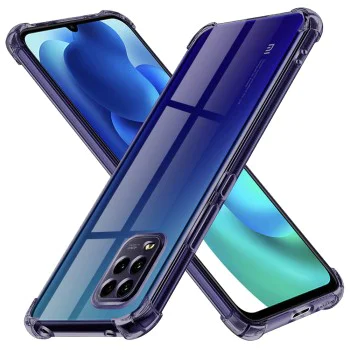 Калъф за Xiaomi Mi 10 Lite - Techsuit - Удароустойчив Clear Silicone - Опушено Черен