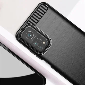 Калъф за Xiaomi Mi 10T 5G / Mi 10T Pro 5G - Carbon Silicone - Черен