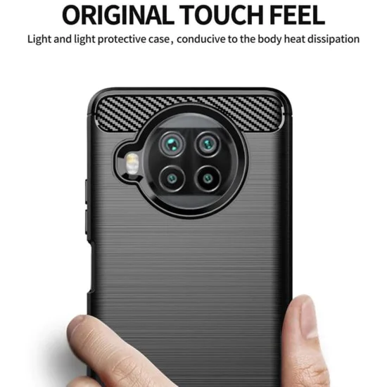 Калъф за Xiaomi Mi 10T Lite 5G - Carbon Silicone - Черен