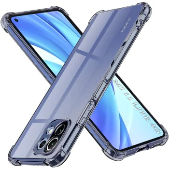 Калъф за Xiaomi Mi 11 Lite 4G / Mi 11 Lite 5G / 11 Lite 5G NE - Techsuit - Удароустойчив Clear Silicone - Опушено Черен
