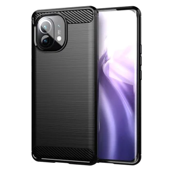 Kалъф за Xiaomi Mi 11 Lite 4G / Mi 11 Lite 5G / Mi 11 Lite 5G NE - Carbon Silicone - Black
