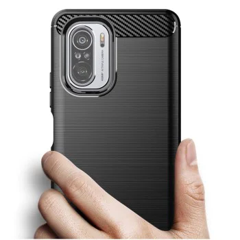 Калъф за Xiaomi Mi 11i / Poco F3 - Carbon Silicone - Черен