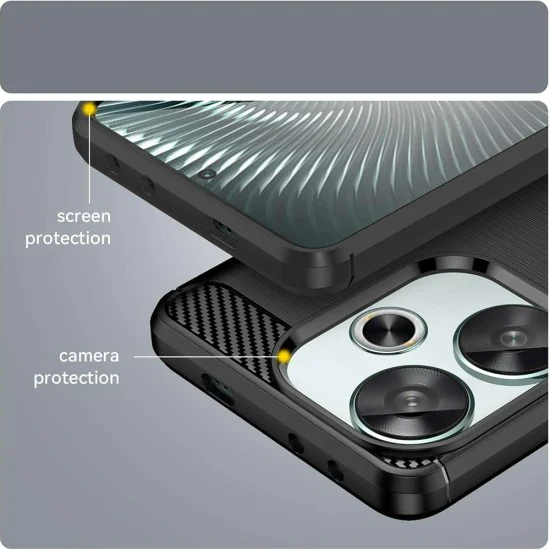 Калъф за Xiaomi Poco F6 - Carbon Silicone - Blue