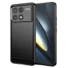 Калъф за Xiaomi Poco F6 Pro - Carbon Silicone - Черен