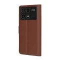 Калъф за Xiaomi Poco F6 Pro - Кожено Протектор - Кафяв