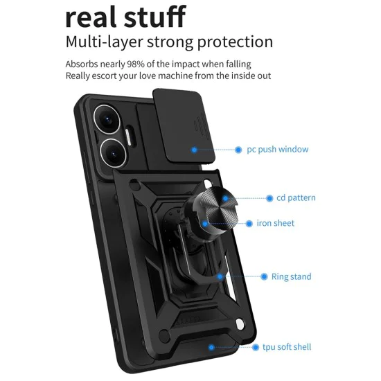 Калъф за Xiaomi Poco F7 - CamShield Series - черен