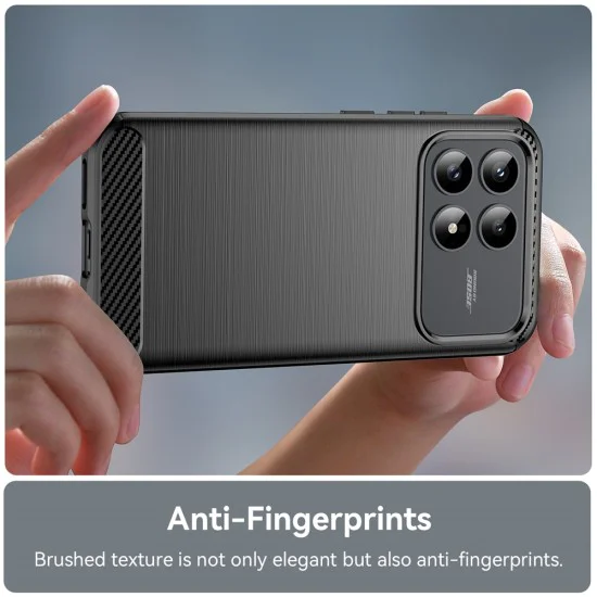 Калъф за Xiaomi Poco F8 Pro - Techsuit Carbon Silicone - Черен