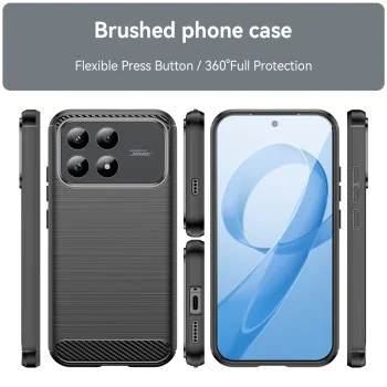 Калъф за Xiaomi Poco F8 Pro - Techsuit Carbon Silicone - Черен