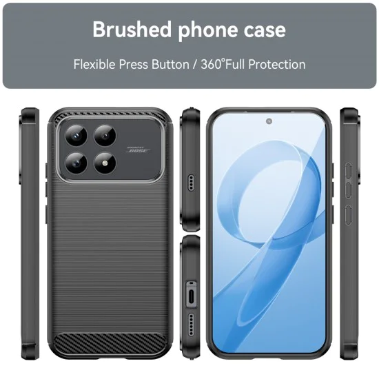 Калъф за Xiaomi Poco F8 Pro - Techsuit Carbon Silicone - Черен