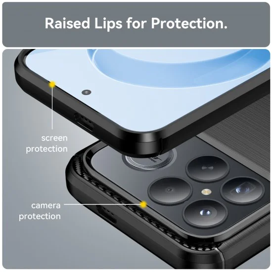 Калъф за Xiaomi Poco F8 Ultra - Techsuit Carbon Silicone - Черен