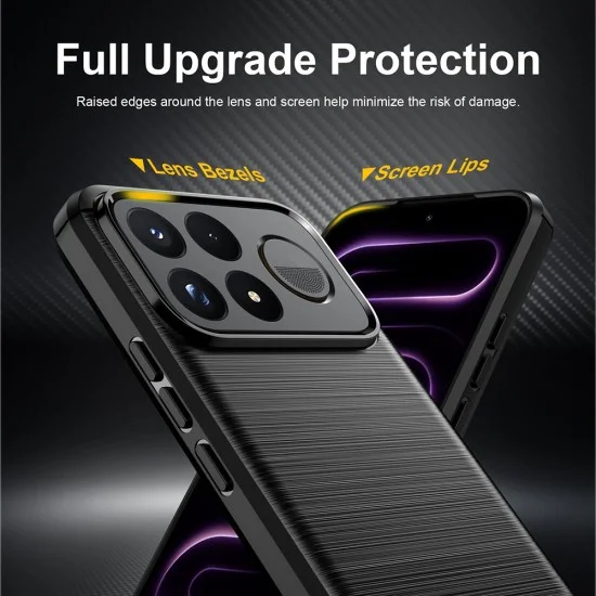 Калъф за Xiaomi Poco F9 Pro - Carbon Silicone - Techsuit - Черен