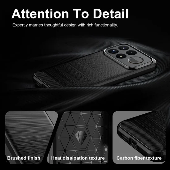 Калъф за Xiaomi Poco F9 Ultra - Carbon Silicone - Techsuit - Черен