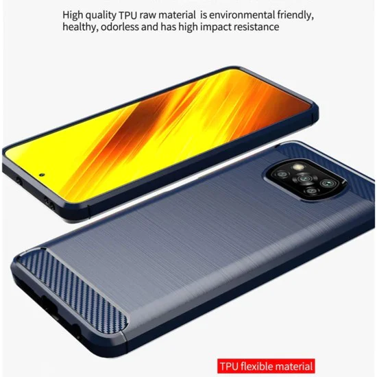 Калъф за Xiaomi Poco X3 / Poco X3 NFC / Poco X3 Pro - Carbon Silicone - Черен