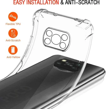 Калъф за Xiaomi Poco X3 / Poco X3 NFC / Poco X3 Pro - Удароустойчив Прозрачен Силиконов - Прозрачен