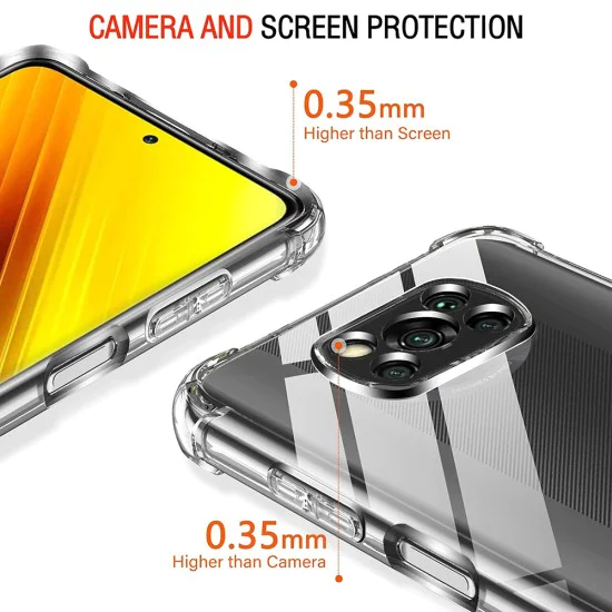 Калъф за Xiaomi Poco X3 / Poco X3 NFC / Poco X3 Pro - Удароустойчив Прозрачен Силиконов - Прозрачен