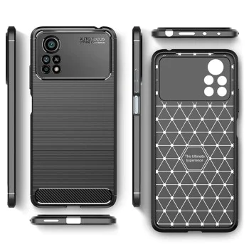 Калъф за Xiaomi Poco X4 Pro 5G - Carbon Silicone - Черен