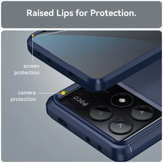 Калъф за Xiaomi Poco X6 Pro - Carbon Silicone - Blue