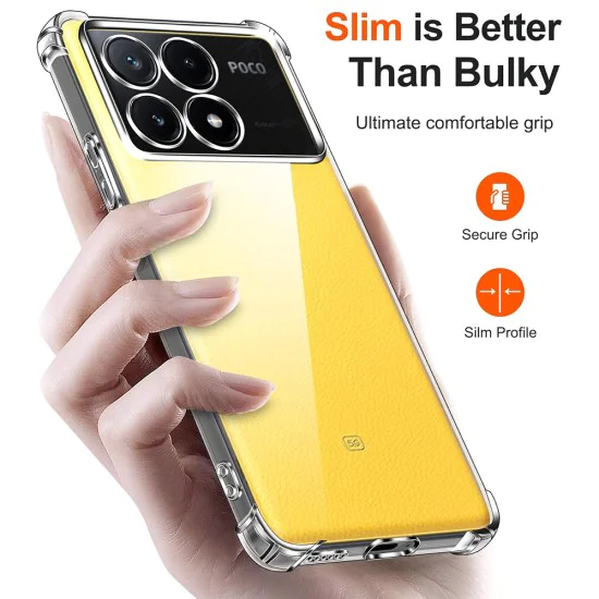 Калъф за Xiaomi Poco X6 Pro - Удароустойчив прозрачен силикон - прозрачен