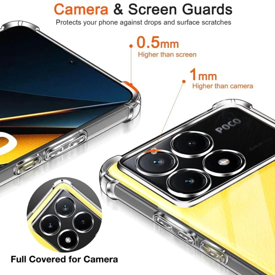 Калъф за Xiaomi Poco X6 Pro - Удароустойчив прозрачен силикон - прозрачен
