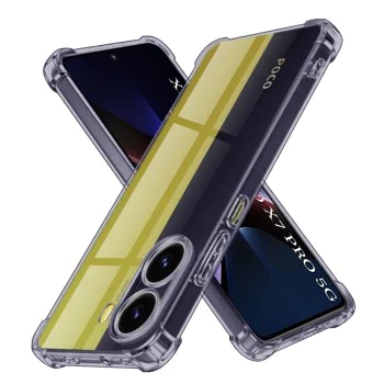 Калъф за Xiaomi Poco X7 Pro - Techsuit - Удароустойчив Clear Silicone - Опушено Черен