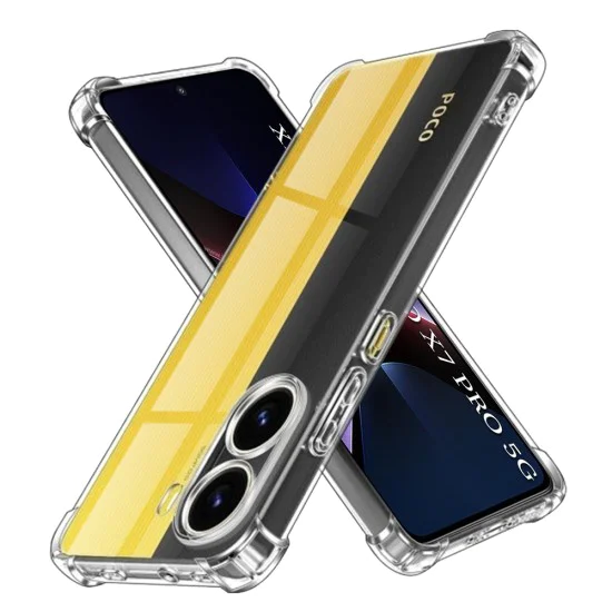 Калъф за Xiaomi Poco X7 Pro - Удароустойчив Clear Clear Silicone - Clear