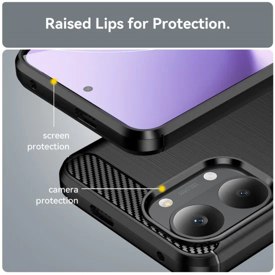 Калъф за Xiaomi Poco X8 Pro Max - Carbon Silicone - Techsuit - Черен