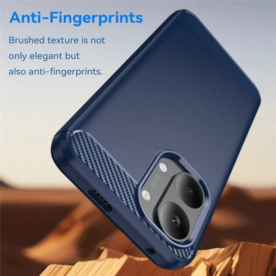 Калъф за Xiaomi Poco X8 Pro Max - Carbon Silicone - Techsuit - Син