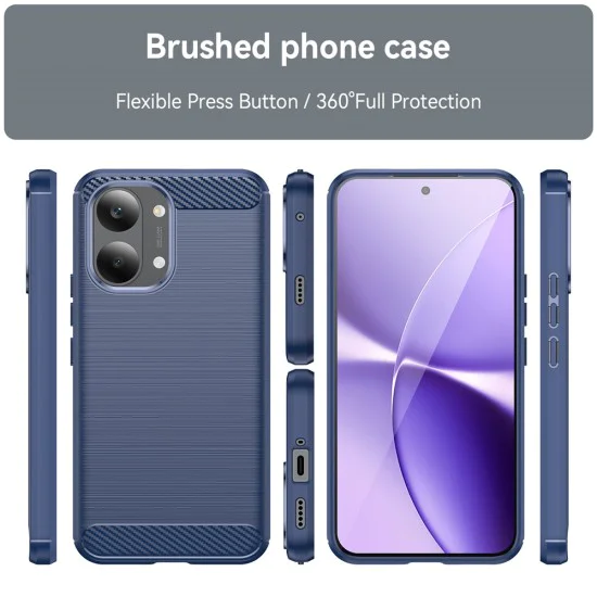 Калъф за Xiaomi Poco X8 Pro Max - Carbon Silicone - Techsuit - Син